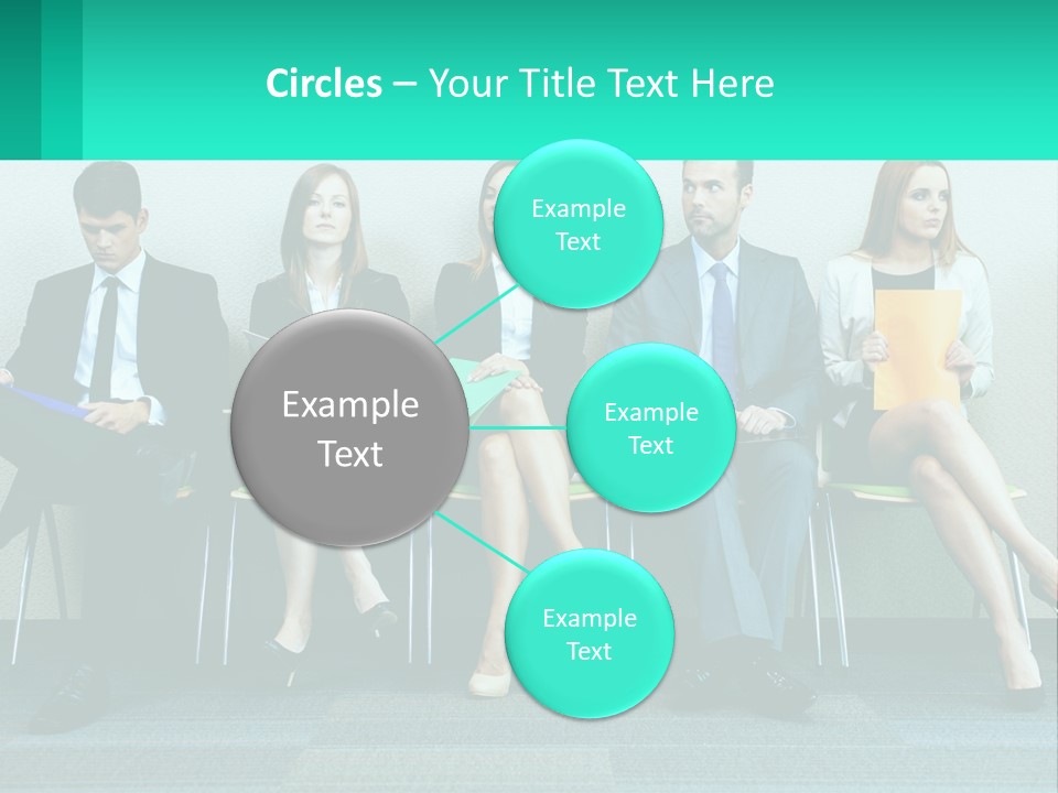 A Group Of Business People Sitting In A Row PowerPoint Template