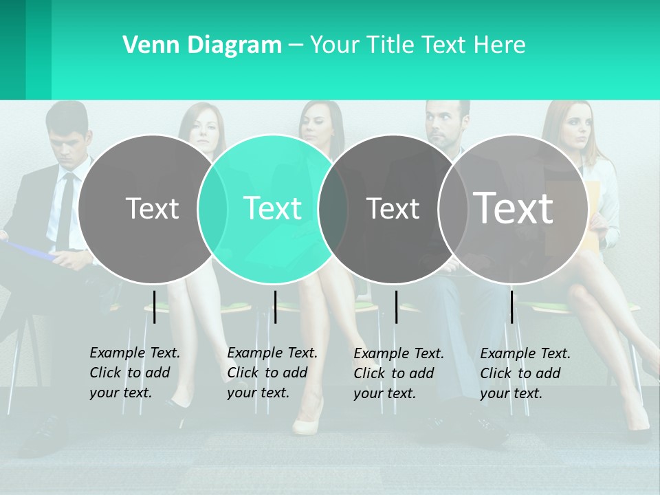 A Group Of Business People Sitting In A Row PowerPoint Template