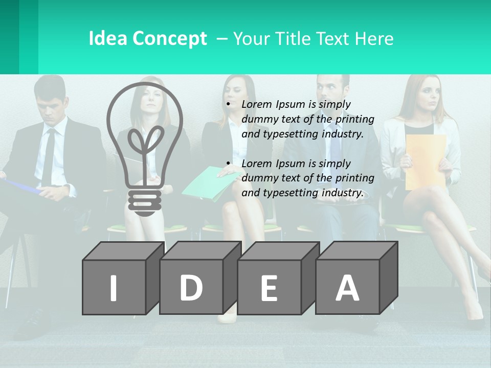 A Group Of Business People Sitting In A Row PowerPoint Template