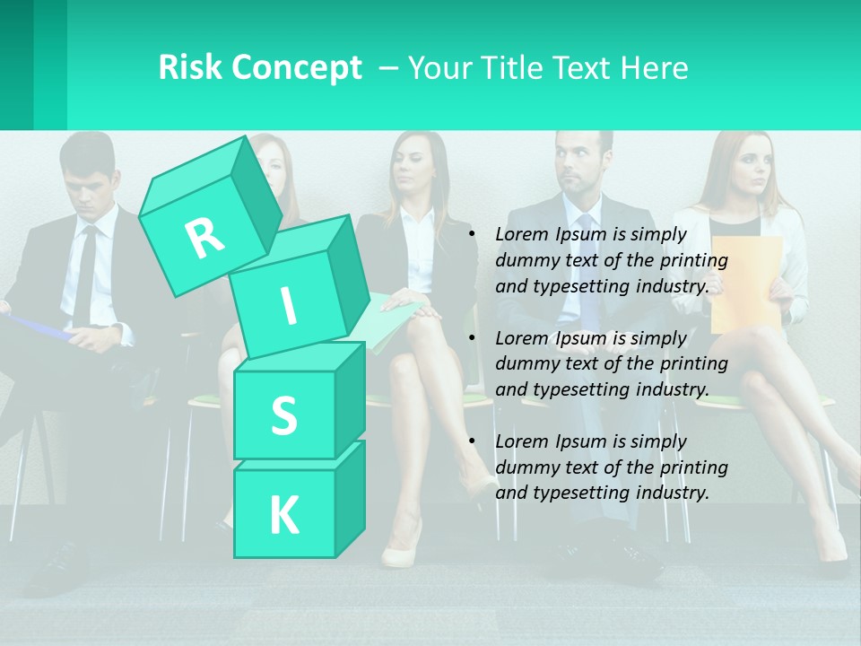 A Group Of Business People Sitting In A Row PowerPoint Template