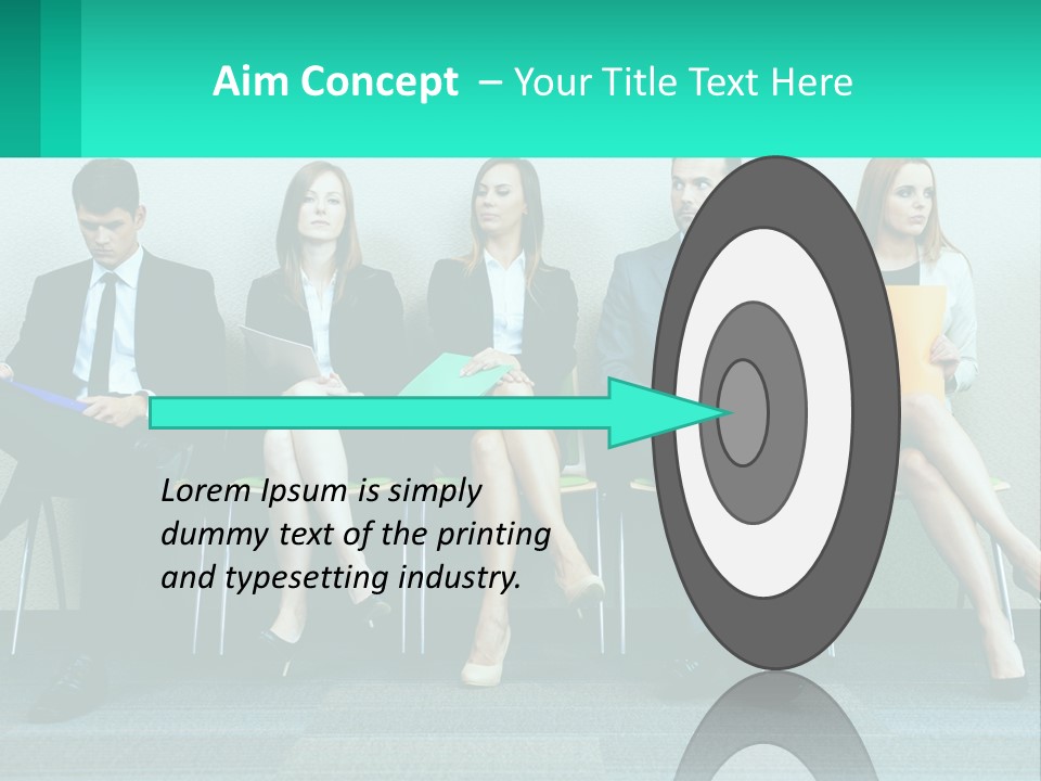 A Group Of Business People Sitting In A Row PowerPoint Template