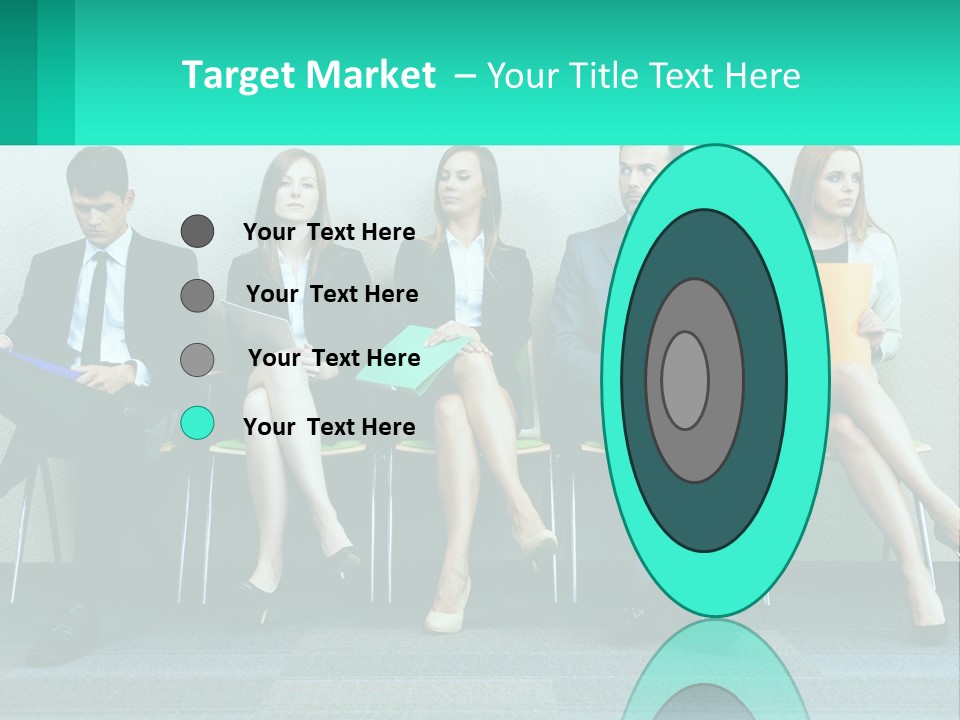 A Group Of Business People Sitting In A Row PowerPoint Template