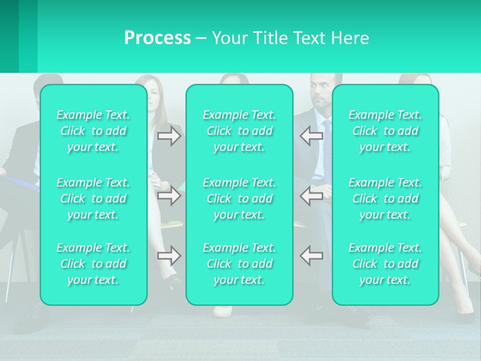A Group Of Business People Sitting In A Row PowerPoint Template