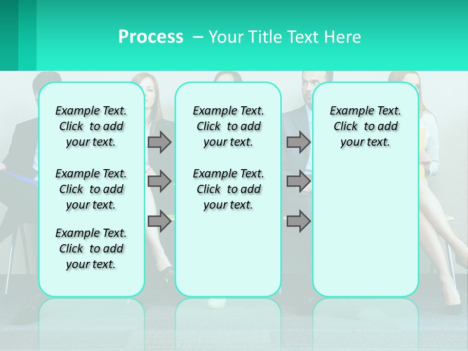 A Group Of Business People Sitting In A Row PowerPoint Template