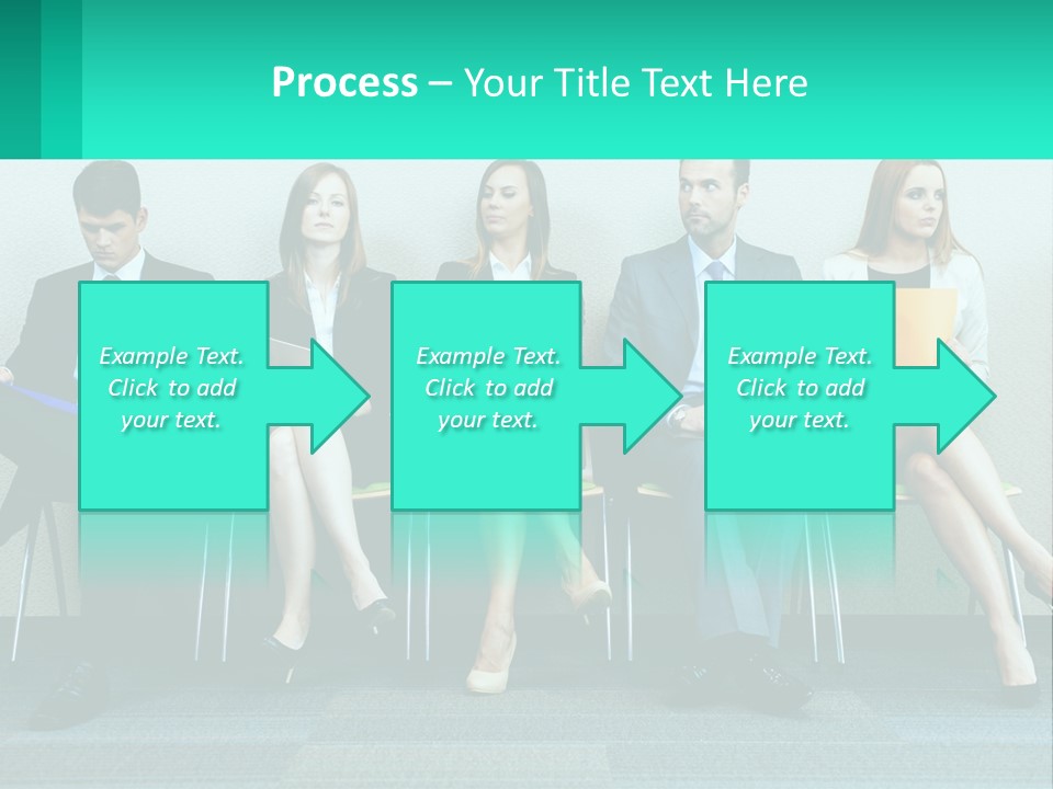 A Group Of Business People Sitting In A Row PowerPoint Template