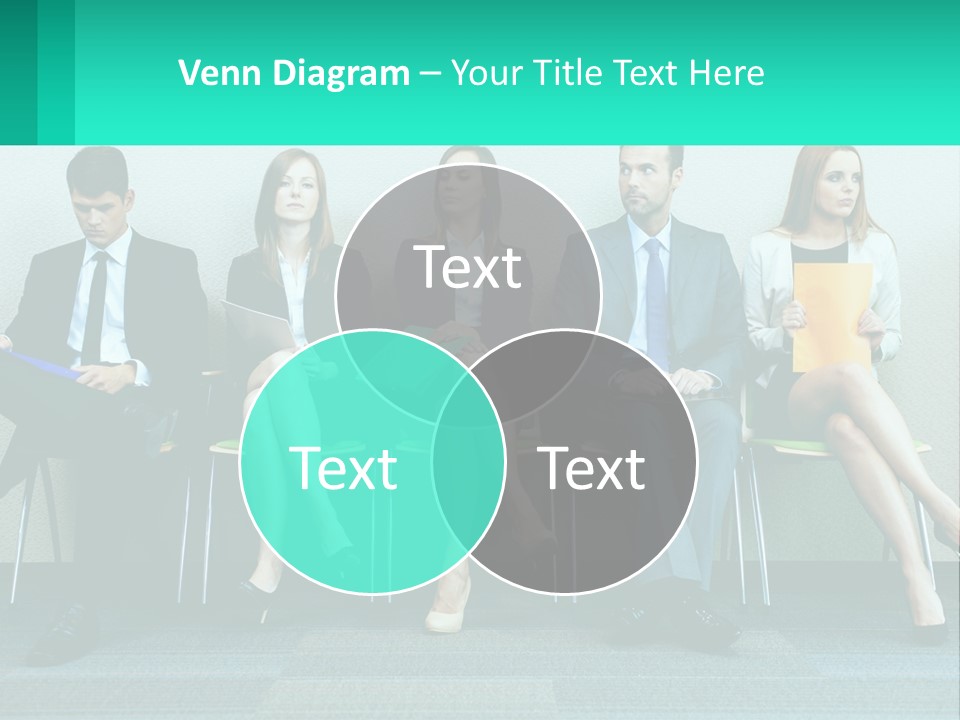 A Group Of Business People Sitting In A Row PowerPoint Template