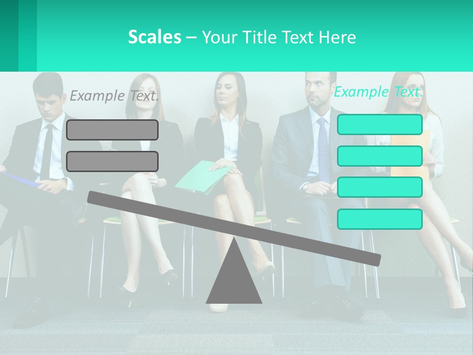 A Group Of Business People Sitting In A Row PowerPoint Template