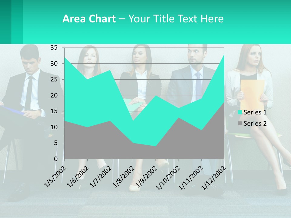 A Group Of Business People Sitting In A Row PowerPoint Template
