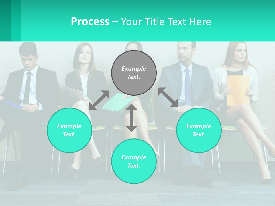 A Group Of Business People Sitting In A Row PowerPoint Template