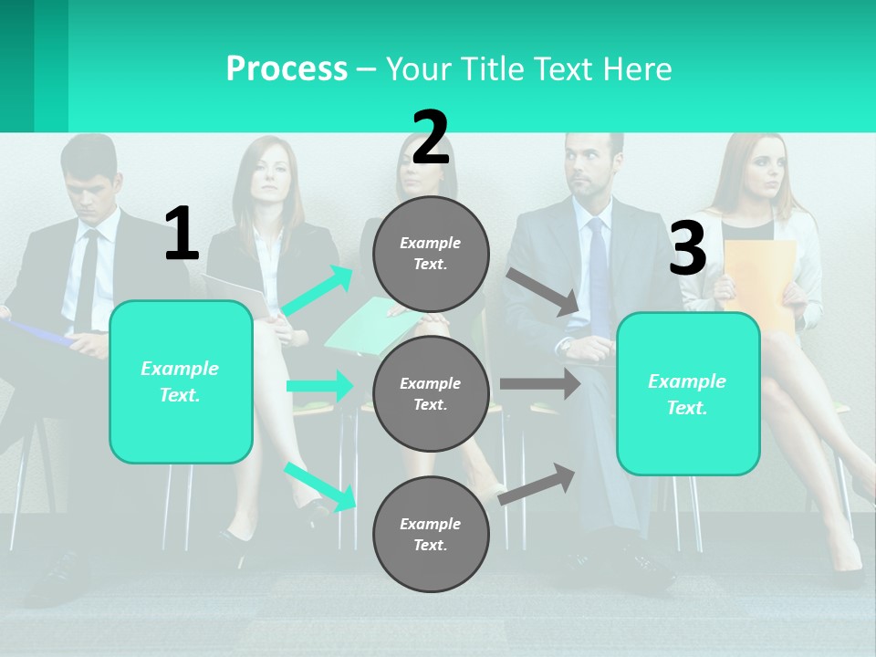 A Group Of Business People Sitting In A Row PowerPoint Template