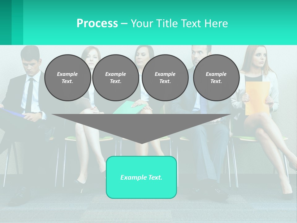 A Group Of Business People Sitting In A Row PowerPoint Template