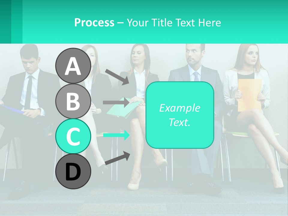 A Group Of Business People Sitting In A Row PowerPoint Template