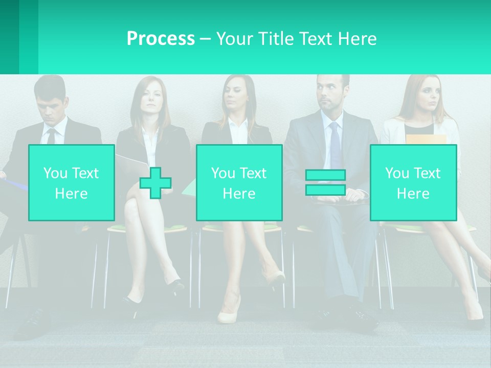 A Group Of Business People Sitting In A Row PowerPoint Template