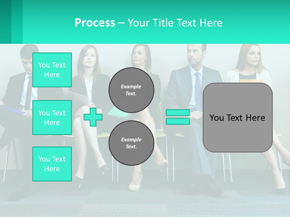 A Group Of Business People Sitting In A Row PowerPoint Template