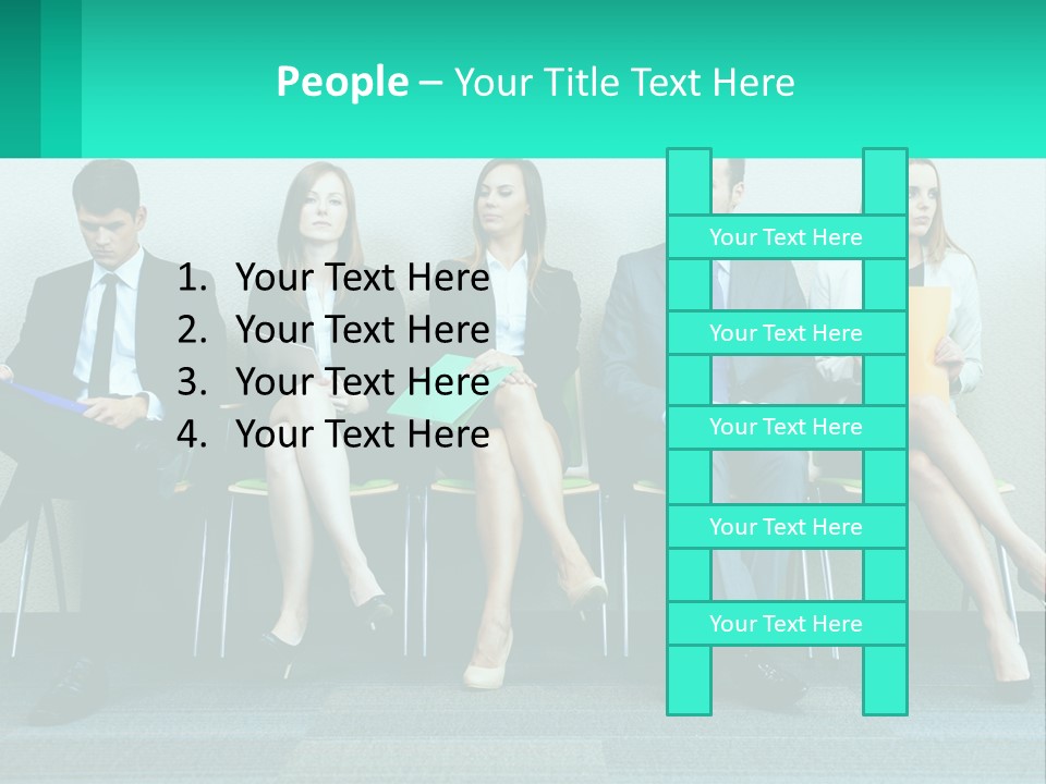 A Group Of Business People Sitting In A Row PowerPoint Template