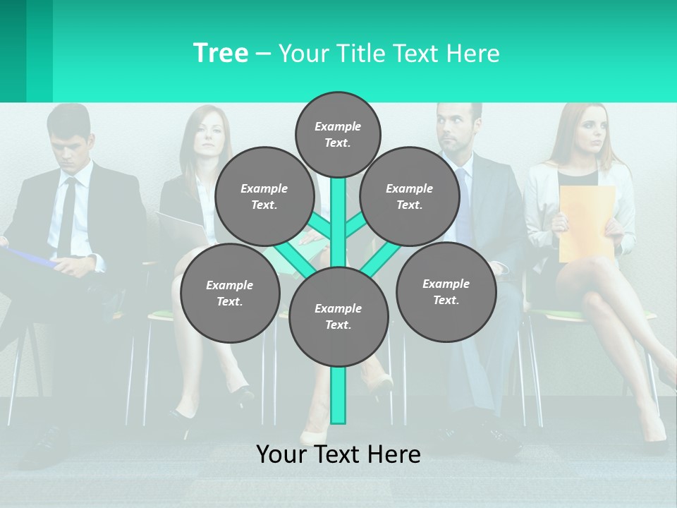 A Group Of Business People Sitting In A Row PowerPoint Template
