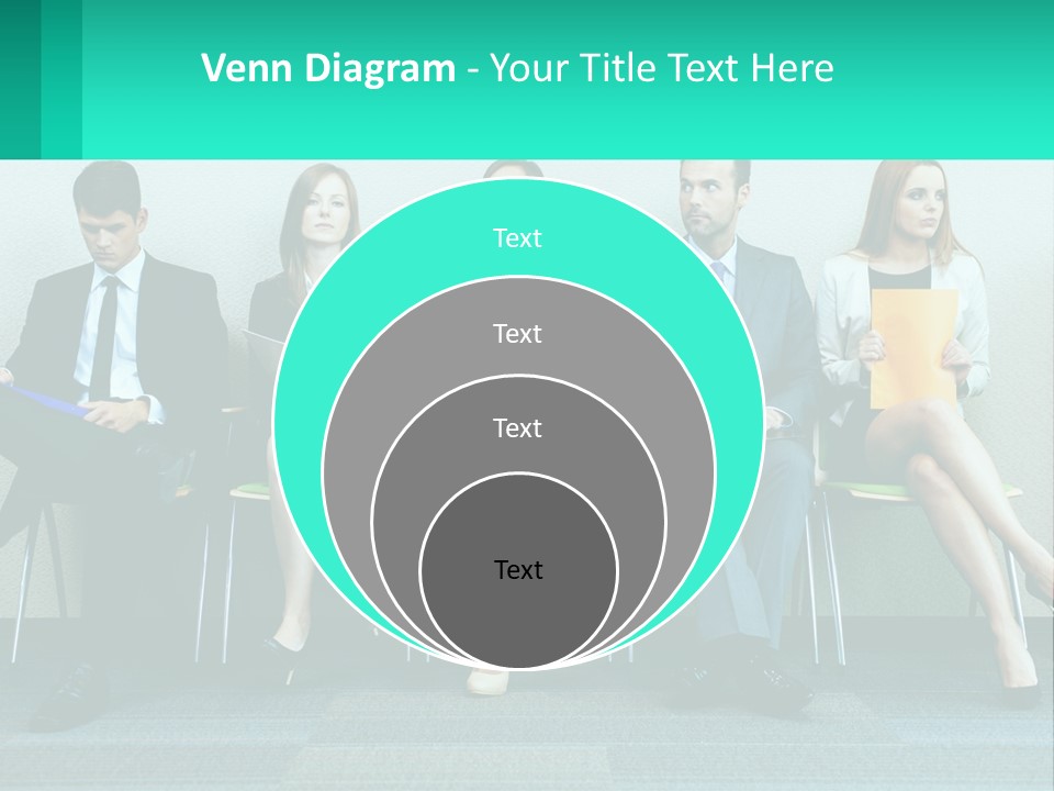 A Group Of Business People Sitting In A Row PowerPoint Template