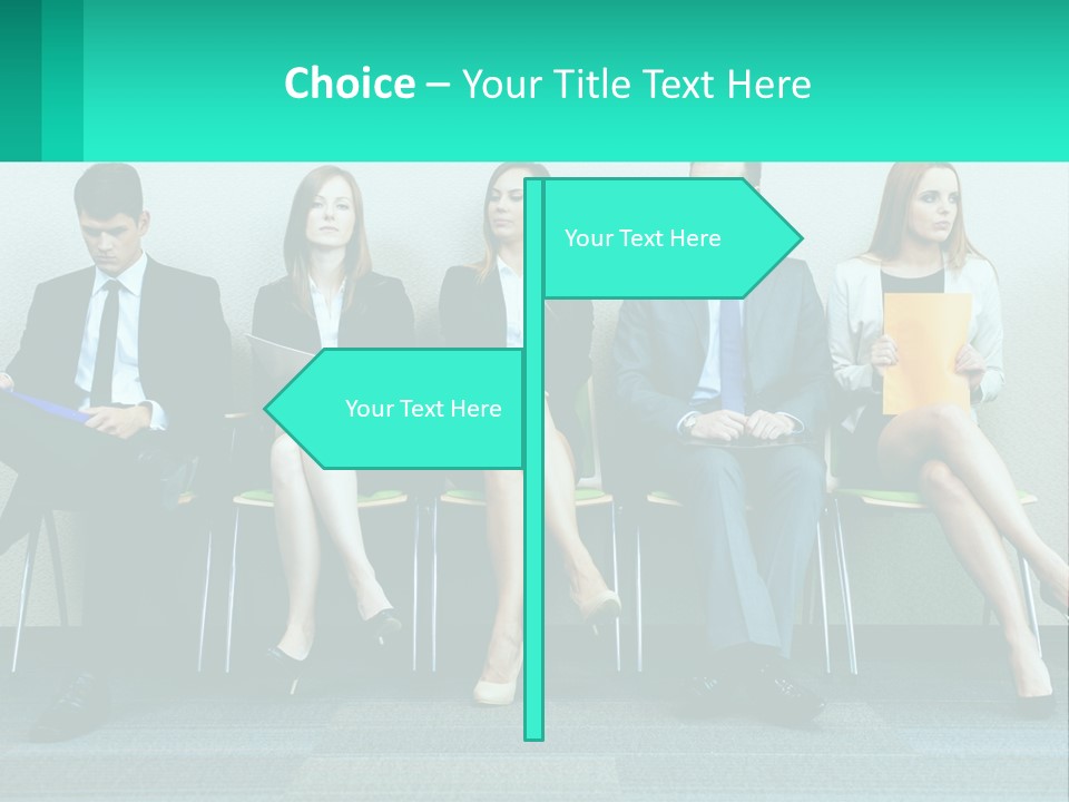 A Group Of Business People Sitting In A Row PowerPoint Template