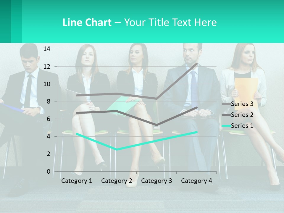 A Group Of Business People Sitting In A Row PowerPoint Template