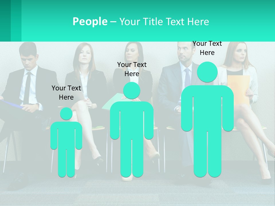 A Group Of Business People Sitting In A Row PowerPoint Template