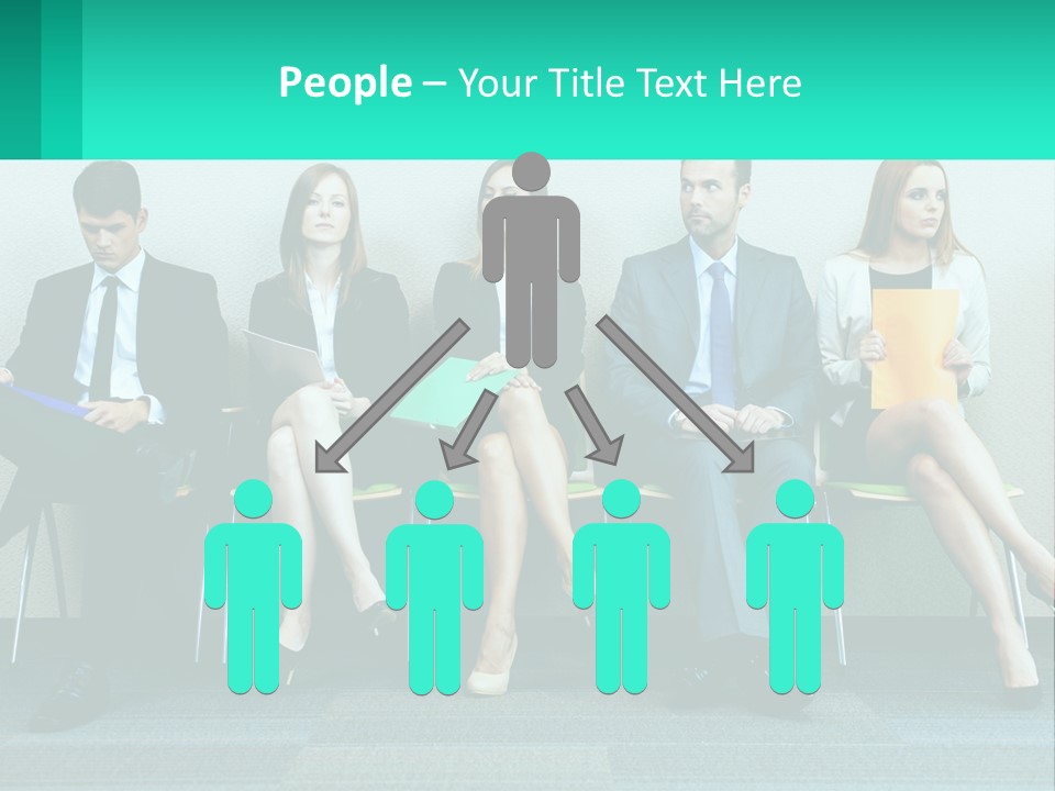 A Group Of Business People Sitting In A Row PowerPoint Template