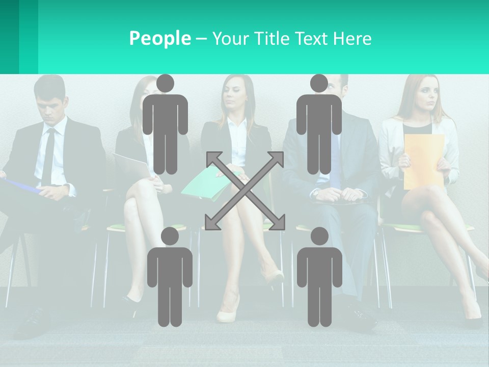 A Group Of Business People Sitting In A Row PowerPoint Template