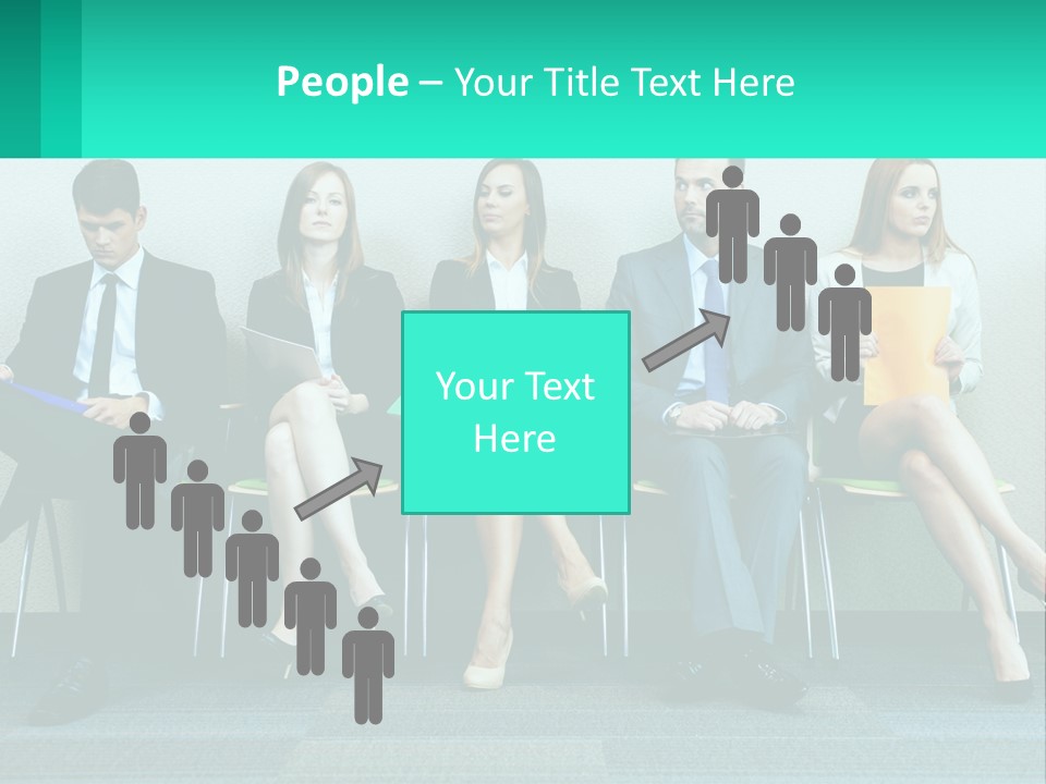 A Group Of Business People Sitting In A Row PowerPoint Template