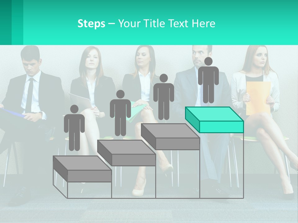 A Group Of Business People Sitting In A Row PowerPoint Template