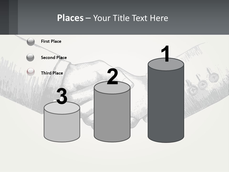 Two Hands Shaking Each Other Over A White Background PowerPoint Template