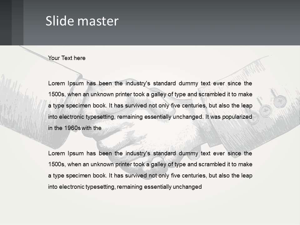 Two Hands Shaking Each Other Over A White Background PowerPoint Template