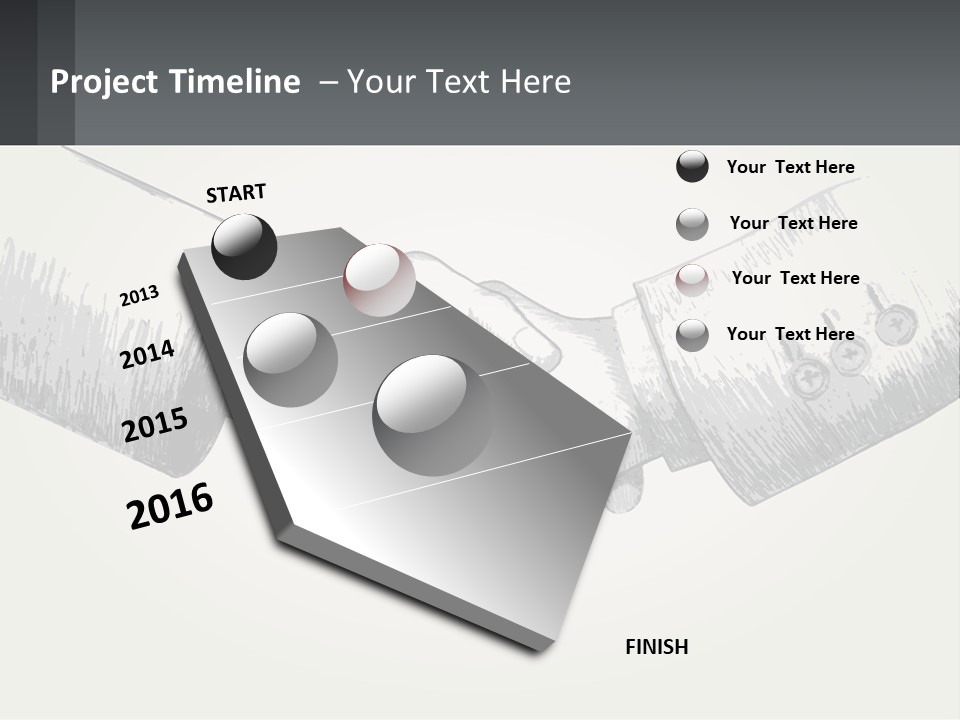 Two Hands Shaking Each Other Over A White Background PowerPoint Template
