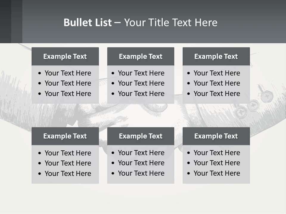Two Hands Shaking Each Other Over A White Background PowerPoint Template