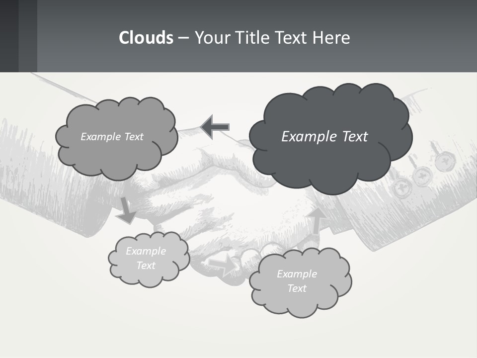 Two Hands Shaking Each Other Over A White Background PowerPoint Template