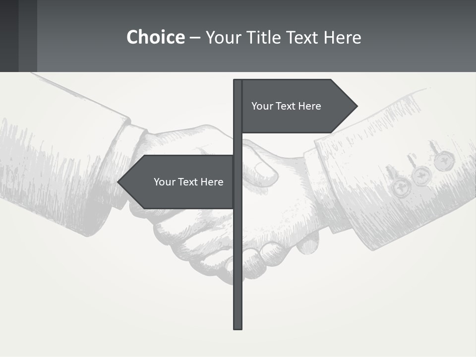 Two Hands Shaking Each Other Over A White Background PowerPoint Template