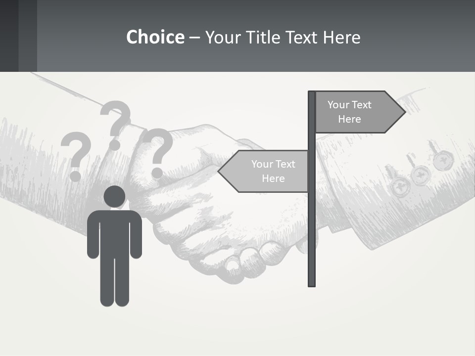 Two Hands Shaking Each Other Over A White Background PowerPoint Template