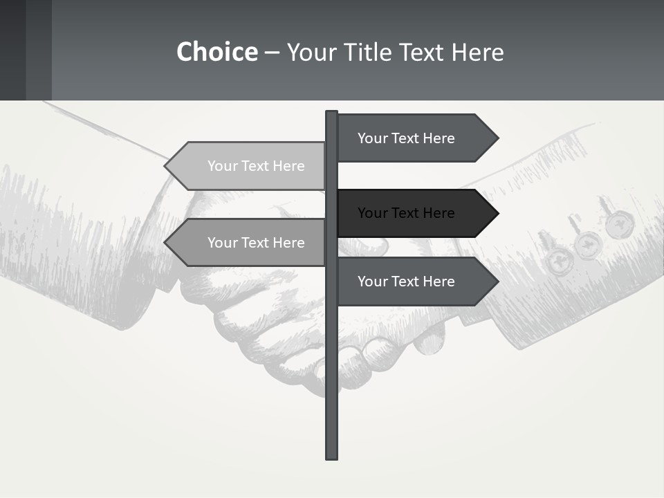 Two Hands Shaking Each Other Over A White Background PowerPoint Template