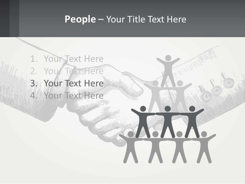 Two Hands Shaking Each Other Over A White Background PowerPoint Template