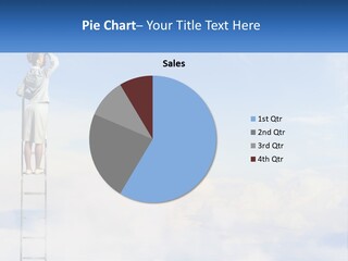 A Woman Standing On A Ladder Looking At The Sky PowerPoint Template