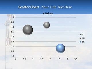 A Woman Standing On A Ladder Looking At The Sky PowerPoint Template