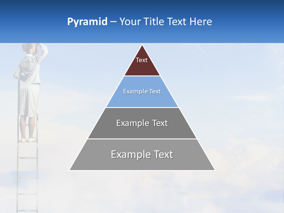 A Woman Standing On A Ladder Looking At The Sky PowerPoint Template