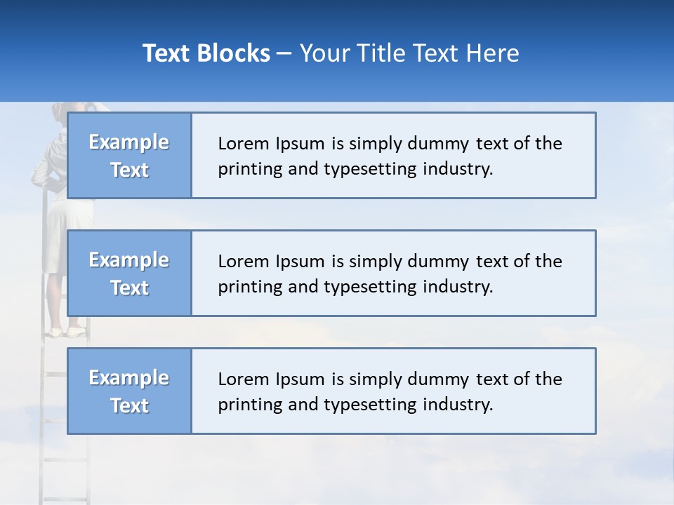 A Woman Standing On A Ladder Looking At The Sky PowerPoint Template