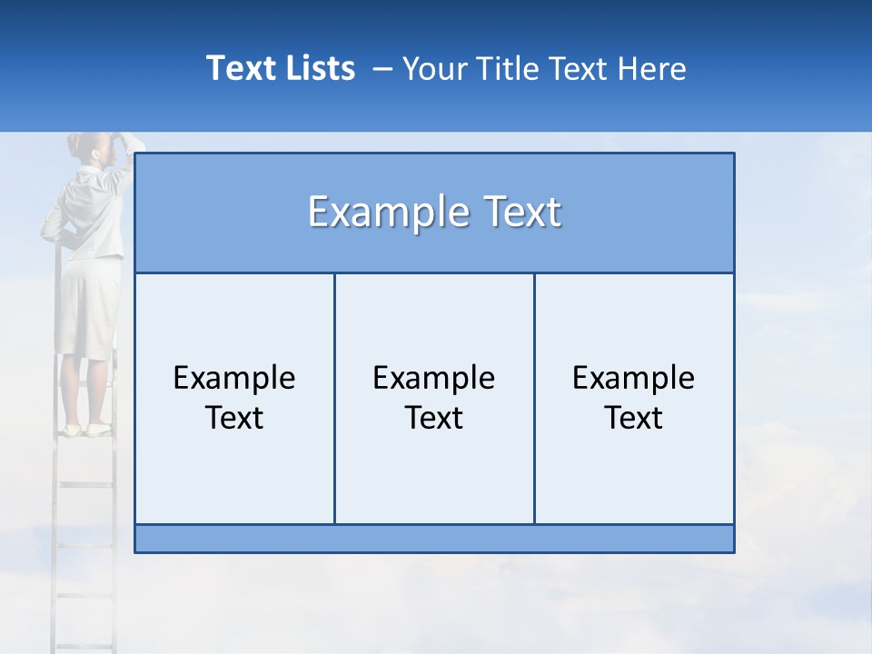 A Woman Standing On A Ladder Looking At The Sky PowerPoint Template