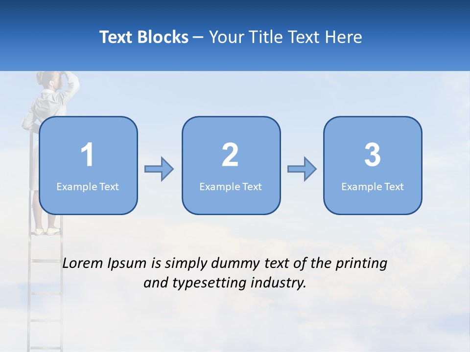 A Woman Standing On A Ladder Looking At The Sky PowerPoint Template