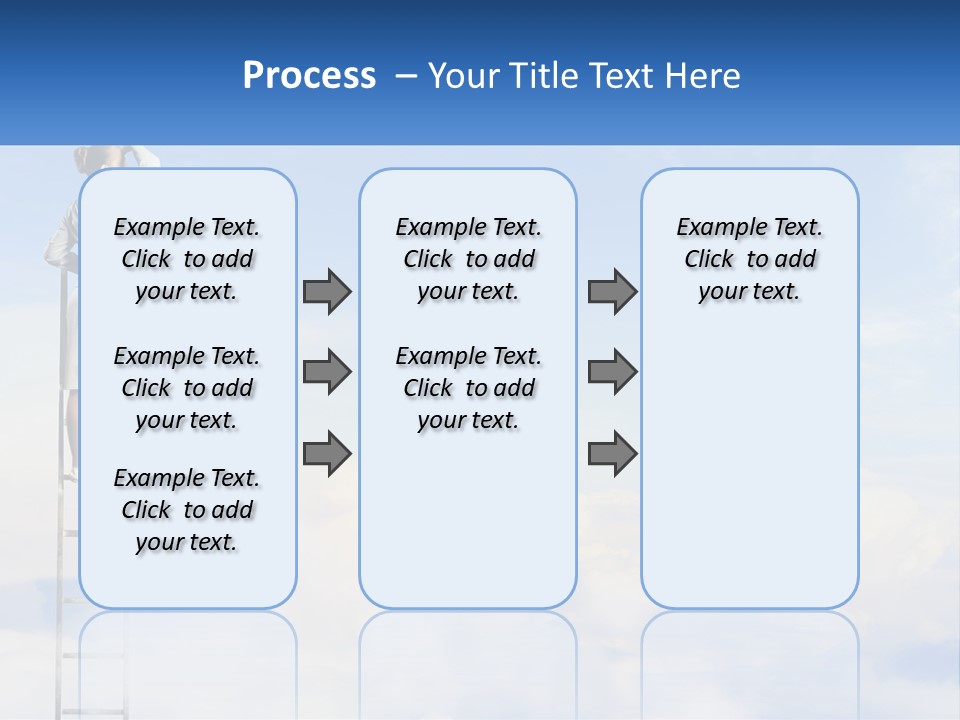 A Woman Standing On A Ladder Looking At The Sky PowerPoint Template