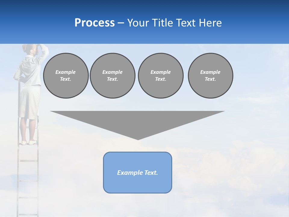 A Woman Standing On A Ladder Looking At The Sky PowerPoint Template