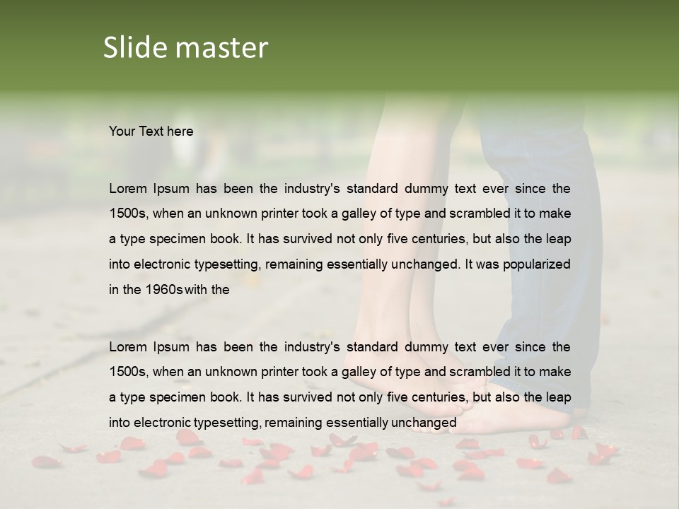 A Couple Standing Next To Each Other On A Sidewalk PowerPoint Template