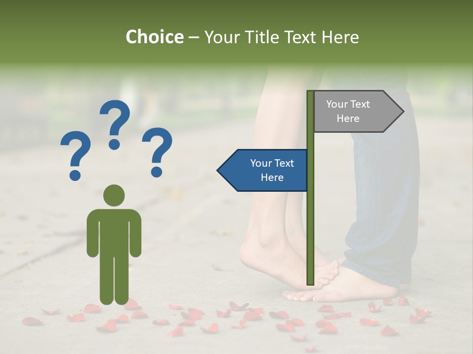 A Couple Standing Next To Each Other On A Sidewalk PowerPoint Template