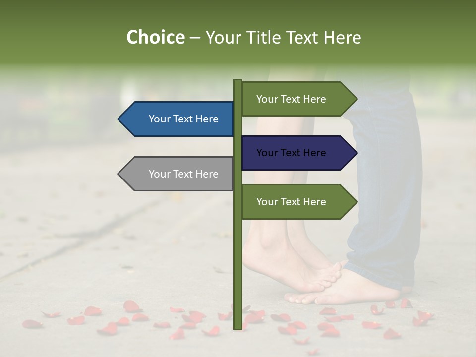A Couple Standing Next To Each Other On A Sidewalk PowerPoint Template