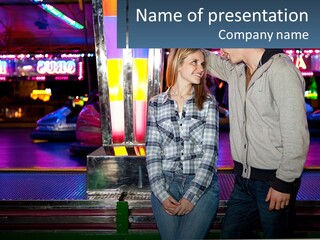 A Man And A Woman Standing Next To Each Other PowerPoint Template