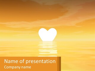 A Powerpoint Presentation With A Heart In The Water PowerPoint Template